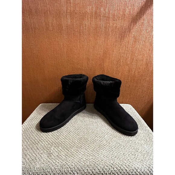 Primark Women’s Black Faux Fur Lined Boots Cozy & Warm Size 8 - Picture 3 of 5
